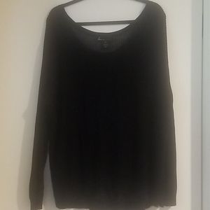 Sheer black sweater with gold flecks